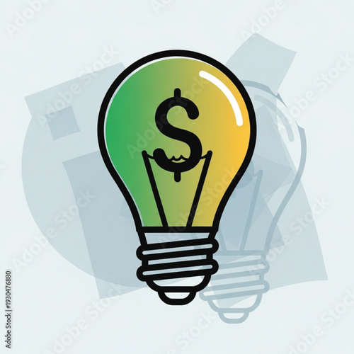 Vector light bulb with dollar sign icon