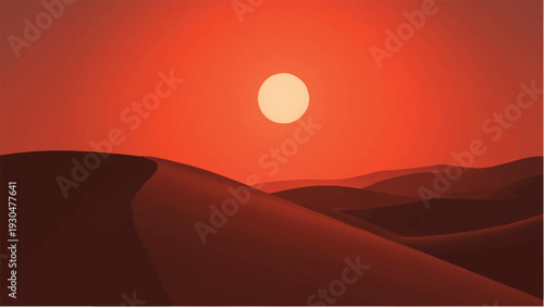 Desert landscape. Desert dunes. Illustration of a desert landscape. Vector illustration.