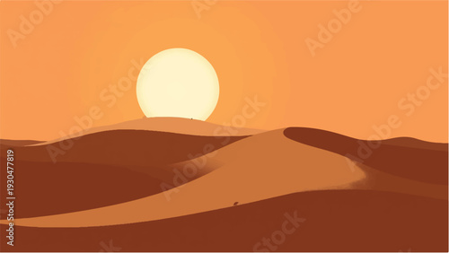 Desert landscape. Desert dunes. Illustration of a desert landscape. Vector illustration.