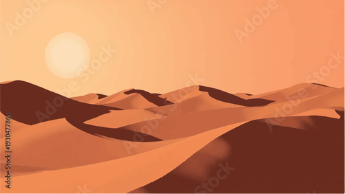 Desert landscape. Desert dunes. Illustration of a desert landscape. Vector illustration.