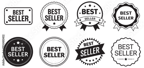 Best Seller Badges and Labels Vector Art, Variety of Designs, Product Promotion, Awards, Marketing, Branding Visuals, Premium Graphics