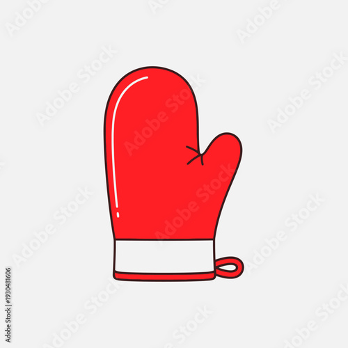 Vector red oven mitt