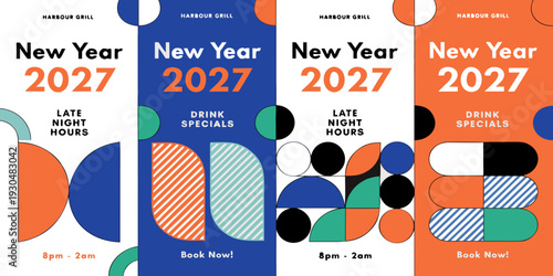 New Year 2027 Events – Late‑Night Hours, Drink Specials, Party Promotions & Festive Celebration Graphics