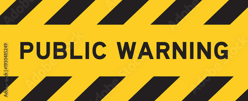 Yellow and Black Striped Label Banner, Public Warning, Alert Sign, Safety Caution, Attention Notice, Vector Banner Design
