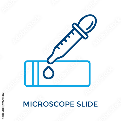 Microscope Slide Icon Outline Color Style. Vector Illustration For Graphic Design