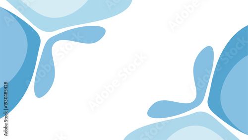 Abstract graphic design elements in various shades of blue on a white background with a modern and minimalistic composition.