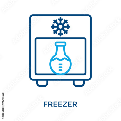 Freezer Icon Outline Color Style. Vector Illustration For Graphic Design