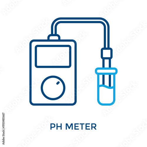 Ph Meter Icon Outline Color Style. Vector Illustration For Graphic Design