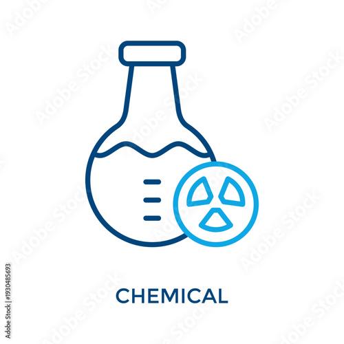 Chemical Icon Outline Color Style. Vector Illustration For Graphic Design