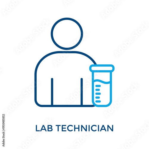 Lab Technician Icon Outline Color Style. Vector Illustration For Graphic Design