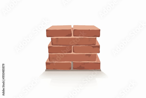 Brick stack on white background. Illustration of a stack of bricks. Illustration of stack of bricks.