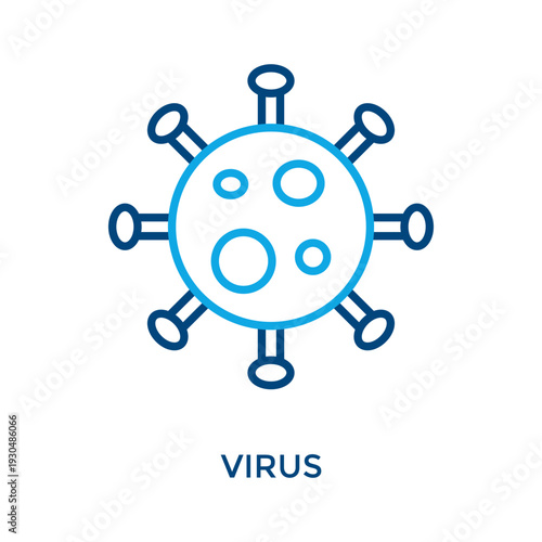 Virus Icon Outline Color Style. Vector Illustration For Graphic Design
