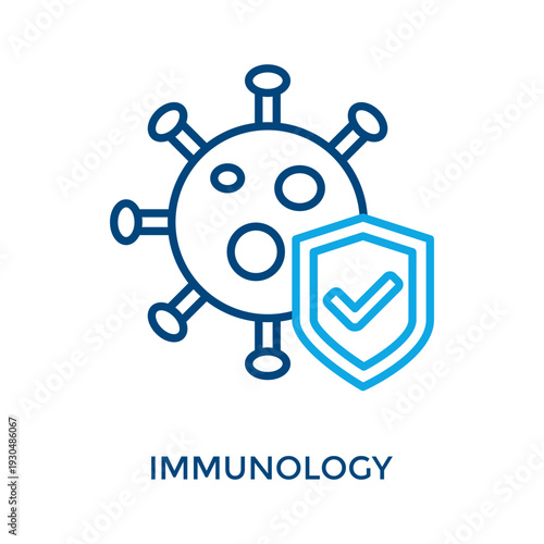 Immunology Icon Outline Color Style. Vector Illustration For Graphic Design
