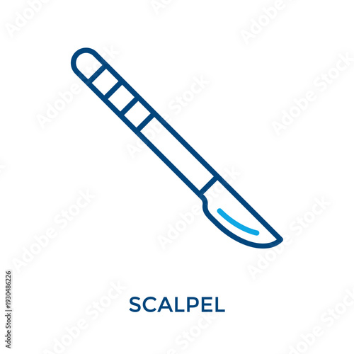 Scalpel Icon Outline Color Style. Vector Illustration For Graphic Design