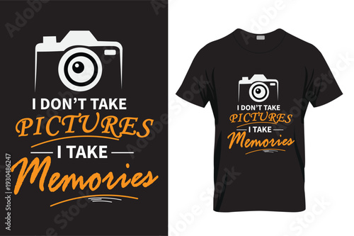 T-shirt design with vector camera concept.