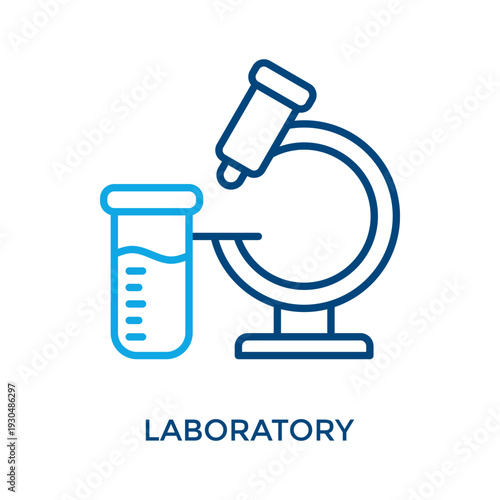 Laboratory Icon Outline Color Style. Vector Illustration For Graphic Design