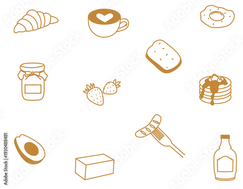 Breakfast icons set