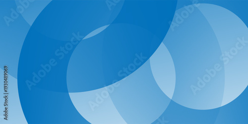 Abstract blue transparent circle background with overlapping soft gradients, modern geometric design for banner, website header and presentation