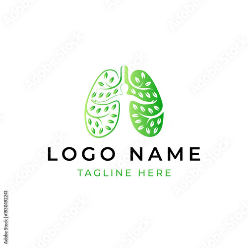 Green lung logo featuring a human silhouette with leaf patterns, symbolizing natural respiratory health.