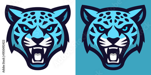 A striking illustration of a leopard's face, conveying strength and agility with dynamic lines and bold colors