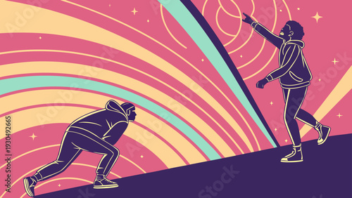 vector illustration of a dancing girl