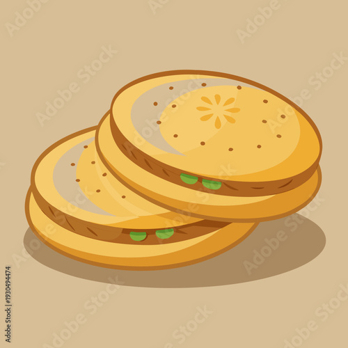 Delicious Arepas stacked on a neutral background