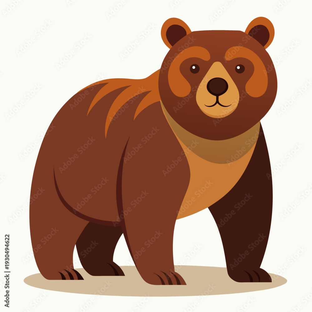 Obraz premium Friendly Brown Bear Standing on Ground