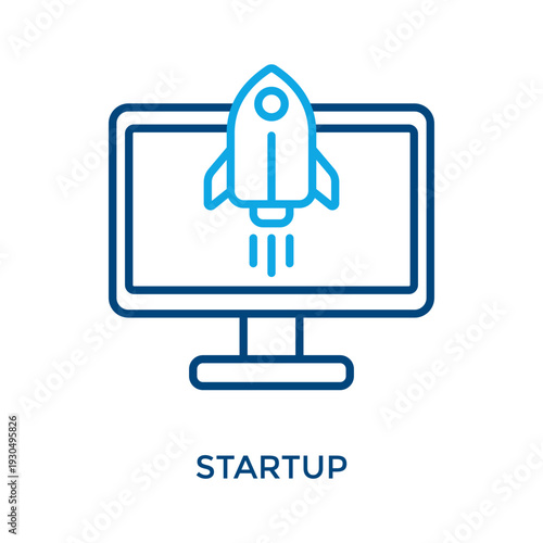 Startup Icon Outline Color Style. Vector Illustration For Graphic Design