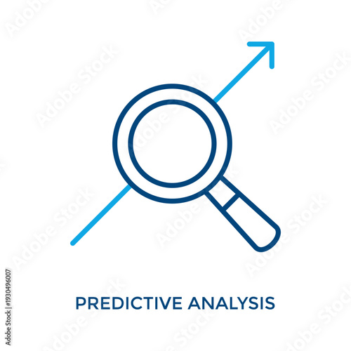 Predictive Analysis Icon Outline Color Style. Vector Illustration For Graphic Design