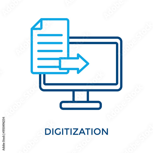 Digitization Icon Outline Color Style. Vector Illustration For Graphic Design