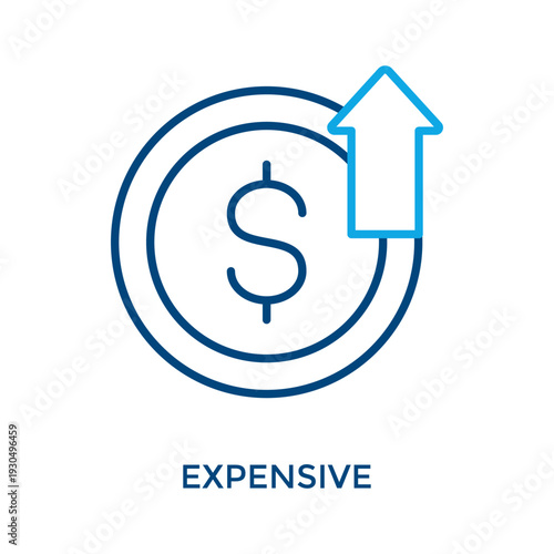 Expensive Icon Outline Color Style. Vector Illustration For Graphic Design