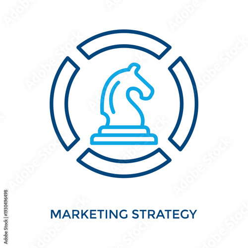 Marketing Strategy Icon Outline Color Style. Vector Illustration For Graphic Design
