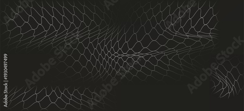 bstract black mesh background with futuristic wavy lines and digital network pattern.