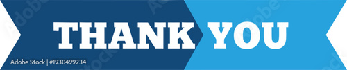 A blue and light blue banner with the words 'THANK YOU' in white capital letters, conveying gratitude and appreciation.