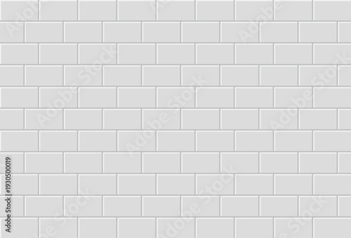 Minimalist Light Grey Brick Wall, Seamless Style Subway Tile Background.