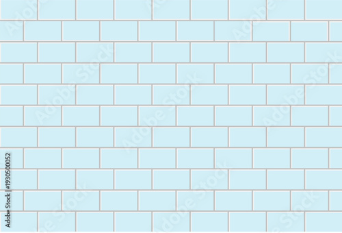 Pastel Blue Brick Tile Texture, Clean Ceramic Wall Pattern.