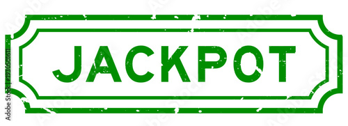 Canvastavla Grunge green jackpot word rubber seal stamp on white background
