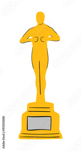 Award in hand drawn style. Vector illustration isolated on white background