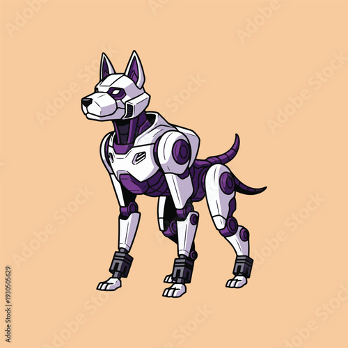 Futuristic robotic dog, a cybernetic canine with a sleek, modern design, perfect for science fiction and technology themes