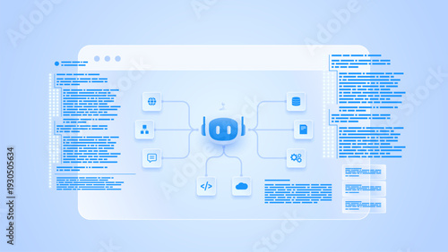 AI workflow automation artificial intelligence. ai agent workflow diagram dashboard machine learning architecture data processing system, coding, data pipelines and automation system.