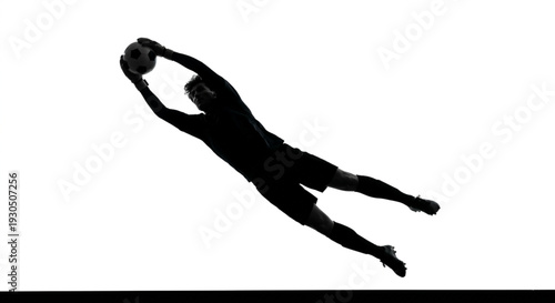 Goalkeeper Rescue Action with white background