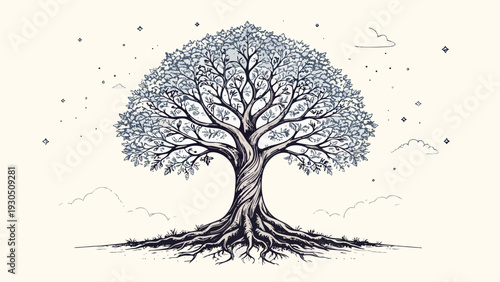 Tree of life illustration showing wisdom, growth, and connection