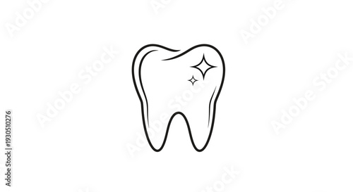 Clean Healthy Tooth Vector Icon, Essential Dental Care and Oral Wellness Symbol on Isolated White Background