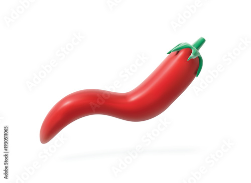 Red Chili Pepper isolated 3D Vector icon render illustration