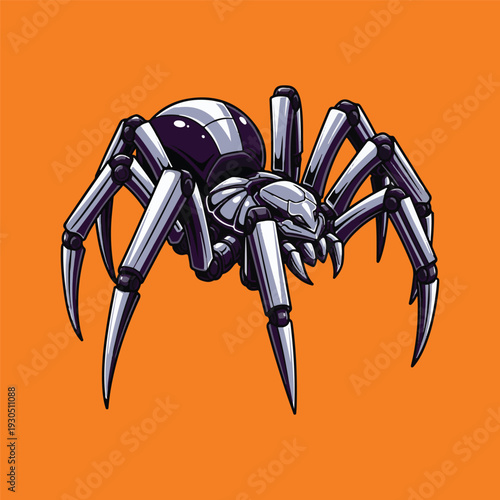 Mechanical Arachnid Illustration A Futuristic Robotic Spider Design