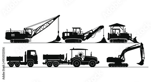 Heavy Construction Vehicle Silhouette Illustration