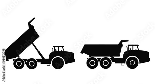 Dump Truck Silhouette Vector Illustration