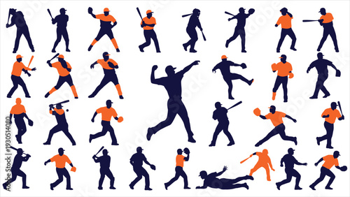 Baseball Player Silhouettes