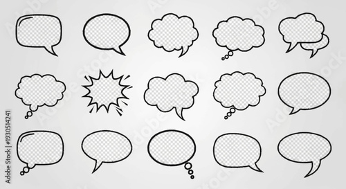Collection of Cartoon Speech Bubbles Illustration.