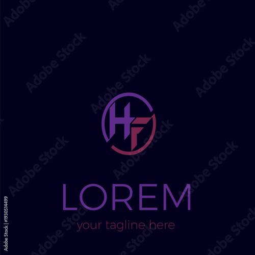 Isolated HF initial logo letter design concept, suitable for use as company logos, service companies and trademarks